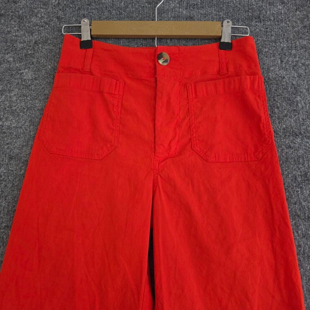 Maeve Pants 26 The Colette Wide Leg High Rise Cropped Linen Blend Orange Casual - Picture 2 of 11